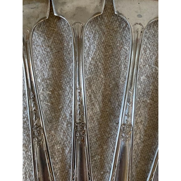 Monroe Silver Co Lot Of 10 Salad Forks Vtg Company Pattern - Picture 3 of 5